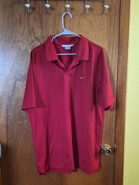 Nike Men’s Red Short-Sleeve Polo with Swoosh